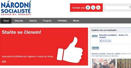 Nové webové stránky Paroubkovy strany Národní socialisté - levice 21. století