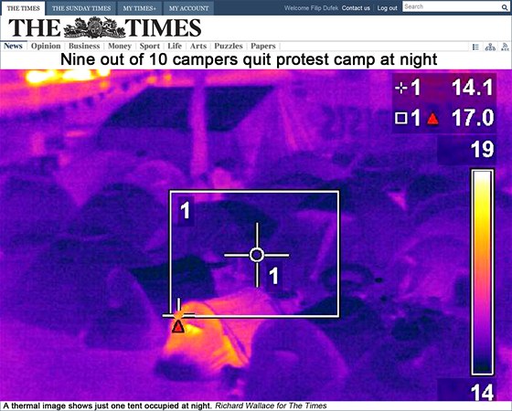 Devt z deseti londýnských demonstrant opoutí na noc tábor