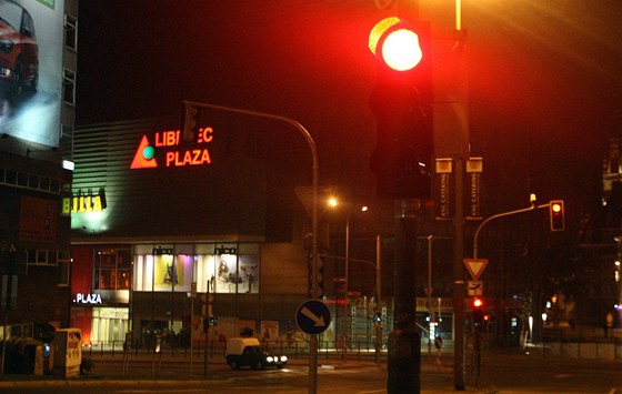Semafory na aldov námstí v Liberci.