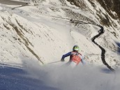 Ted Ligety na trati obho slalomu v Sldenu. 