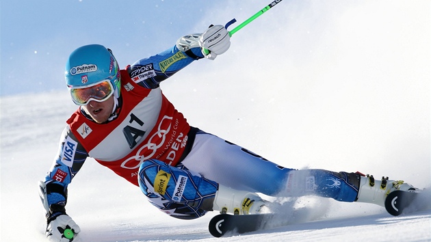 Ted Ligety na trati obho slalomu v Sldenu. 