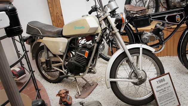 Jihoesk motocyklov muzeum. Na snmku prototyp Babeta 80 ccm MMK-01 z roku 1986.
