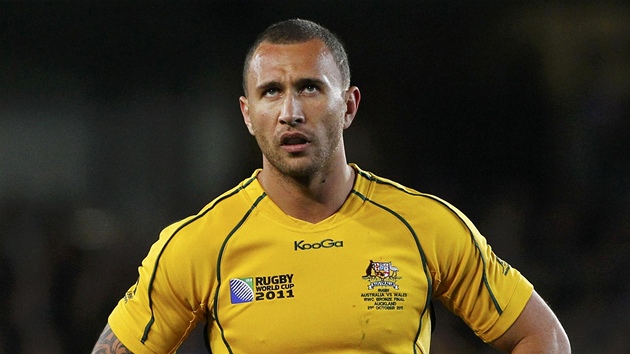 Australský ragbista Quade Cooper pi duelu o svtový bronz.