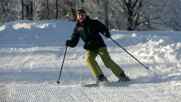 Lyování v Beskydech.