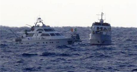 Plavidla, která u beh Gazy zadrelo izraelské námonictvo (4. listopadu 2011)
