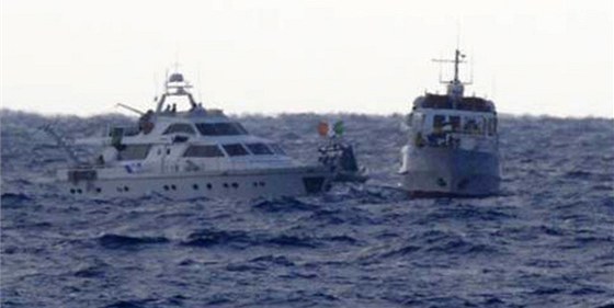 Plavidla, která u beh Gazy zadrelo izraelské námonictvo (4. listopadu 2011)