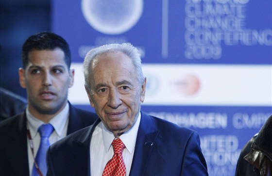 Izraelský prezident imon Peres na závreném jednání v Kodani (18.12.2009)