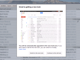 Nov vzhled si me zapnout kad uivatel Gmailu (odkaz vpravo dole po