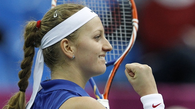 VÍTZSTVÍ. eská tenistka Petra Kvitová slaví výhru nad Kirilenkovou ve finále