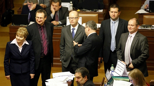 Poslanci SSD na jednání Snmovny (4. listopadu 2011)
