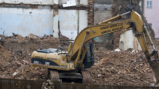 Probíhající demolice v centru Teplic