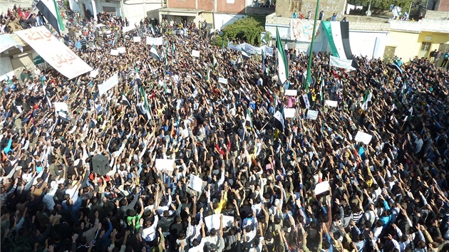 Demonstrace proti reimu Baára Asada ve mst Hulá (13. listopadu 2011)