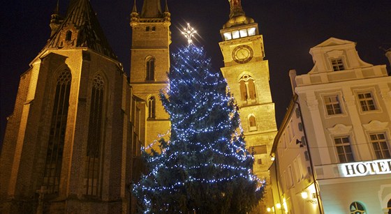 Vánoním strom na Velkém námstí v Hradci Králové