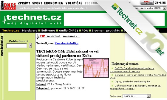 Technet.cz z v roce 2002