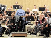 Zkouška ostravské Janáčkovy filharmonie. Zkouška ostravské Janáčkovy filharmonie.