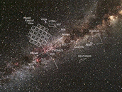 Co vid Kepler. Vhled Keplerova teleskopu (mka vlevo) na oblohu s...