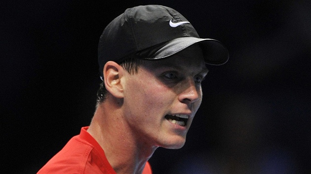 BOJOVNOST. Tomá Berdych  neskrýval emoce  v souboji s Novakem Djokoviem na