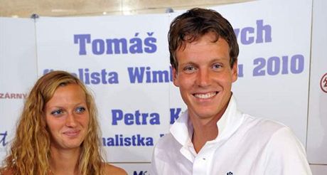 Petra Kvitová a Tomá Berdych po píletu z Wimbledonu 2010