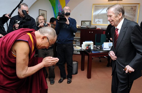 Naposled se Václav Havel na veejnosti objevil pi návtv tibetského...