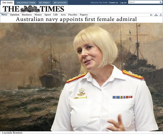 Australská admirálka Robyn Walkerová 