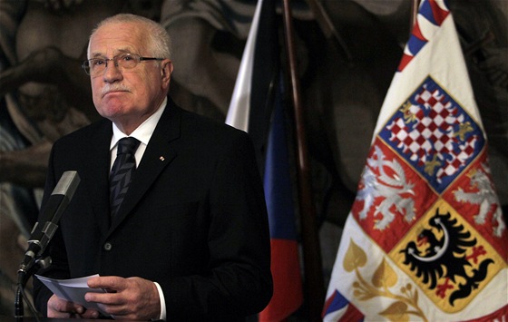 Prezident Václav Klaus pronáí kondolenní e k úmrtí svého pedchdce Václava