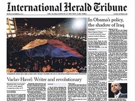 The International Herald Tribune umístil na pední stranu fotografii z piety na...