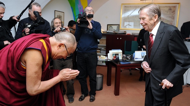 Naposled se Václav Havel na veejnosti objevil pi návtv tibetského...