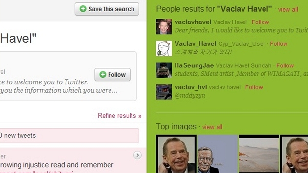 Zprávy o smrti prvního eského prezidenta Václava Havla se na Twitteru