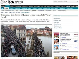 Editory zpravodajského webu britského listu The Daily Telegraph zaujalo procesí