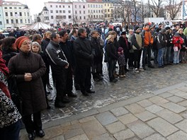 Minuta ticha za Vclava Havla na Masarykov nmst v Jihlav (23. prosinec