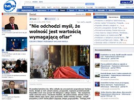 Web polské soukromé zpravodajské televize tvn24 (23. prosince 2011)