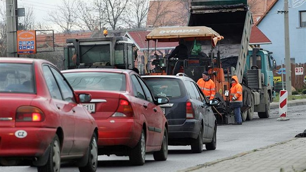 Oprava silnice pes bývalý hraniní pechod Hat na Znojemsku