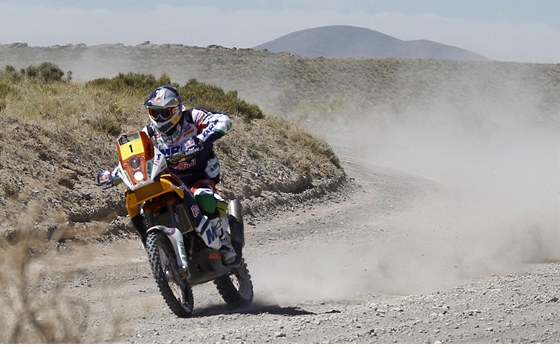 Marc Coma bhem druhé etapy Rallye Dakar.