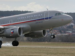 V beznu 2009 pistl na eskobudjovickm letiti vldn specil Airbus A 319....