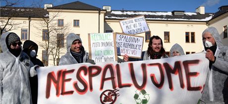 Proti stavb velké spalovny komunálního odpadu v Jihlav protestovaly tém dv