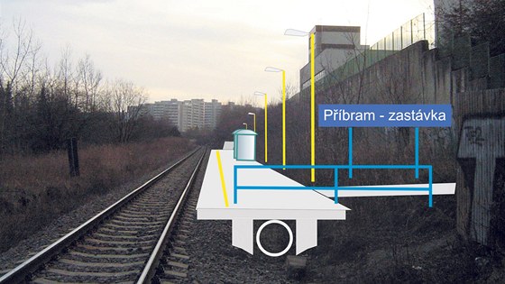 Návrh nové elezniní zastávky v Píbrami