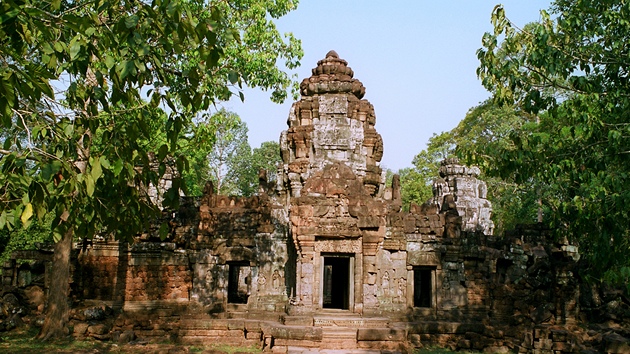 Trosky chrámového komplexu Angkor Vat v Kambodi 