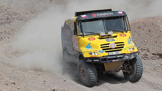 Ale Loprais s Tatrou Jamal ve vítzné osmé etap Rallye Dakar 2012.