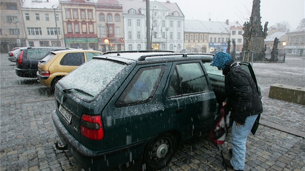 Parkování na námstí T. G. Masaryka ve Dvoe Králové nad Labem