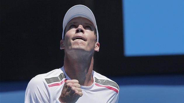 JO. Tomá Berdych ve svém úvodním duelu na Australian Open. 