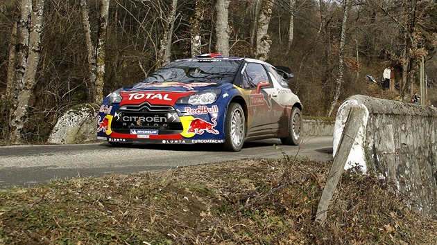 Sébastien Loeb na trati Rallye Monte Carlo.