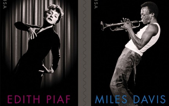 Edith Piaf a Miles Davis na nov vydaných potovních známkách