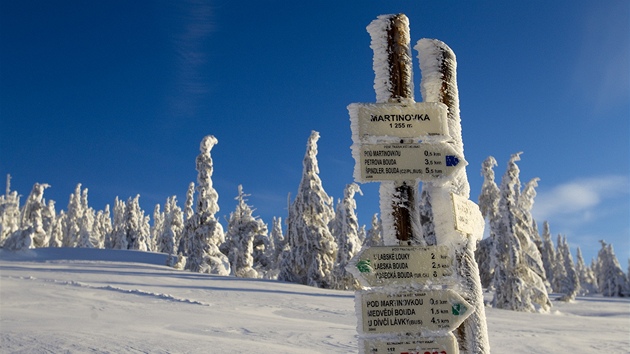 Zima v Krkonoších. Zima v Krkonoších.