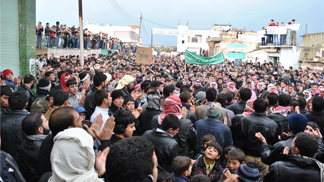 Demonstrace v provincii Homs (25. ledna 2012)