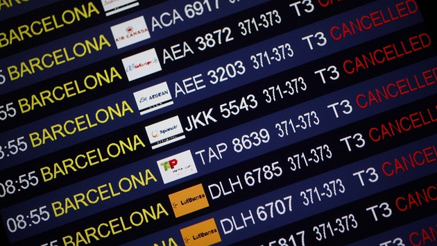 Zrueno. Tabule odlet na letiti v Barcelon (27. ledna 2012)