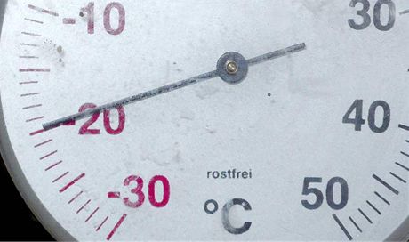 Ve Svtlé Hoe na Bruntálsku, ukázala micí stanice minus 20,9 stupn Celsia. (ilustraní snímek)