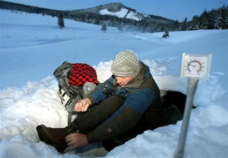 Redaktor MF DNES Jan Gazdík pekal v Horské Kvild pod irým nebem noc z 2. na