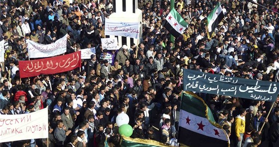 Opoziní demonstrace v Homsu (6. února 2012)