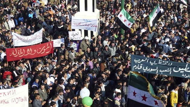 Opoziní demonstrace v Homsu (6. února 2012)