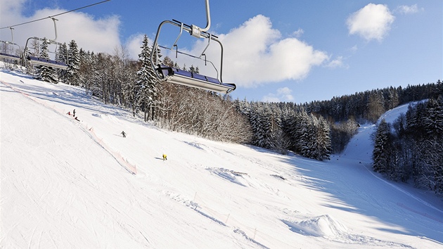 Pohled na Pink Snowpark Benecko z lanovky